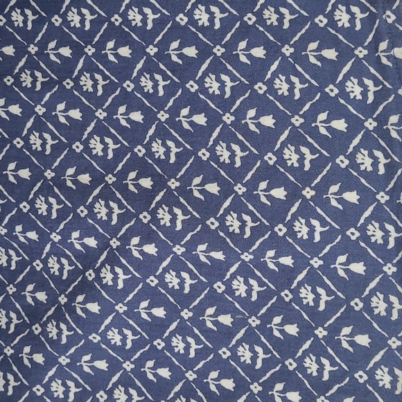 GAP 🐦 Vtg Y2K 🌾 Lightweight Long-sleeve Cornflower Blue Floral Blouse 🪺 Sz S - Picture 2 of 16